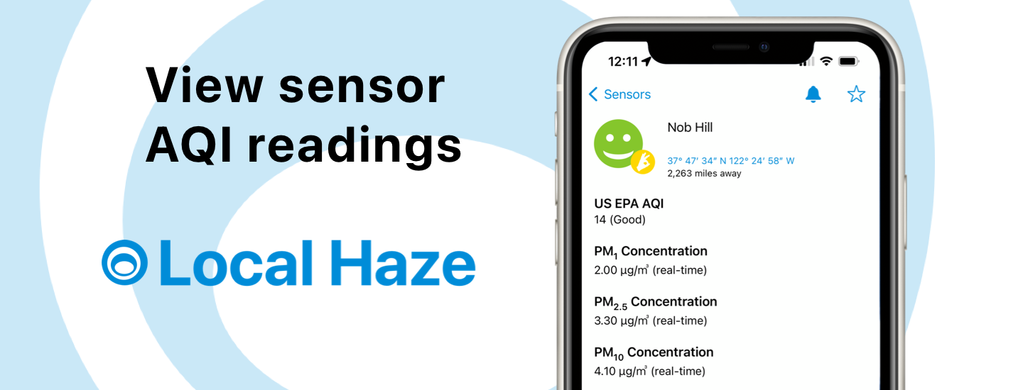 View Local Haze sensor AQI readings