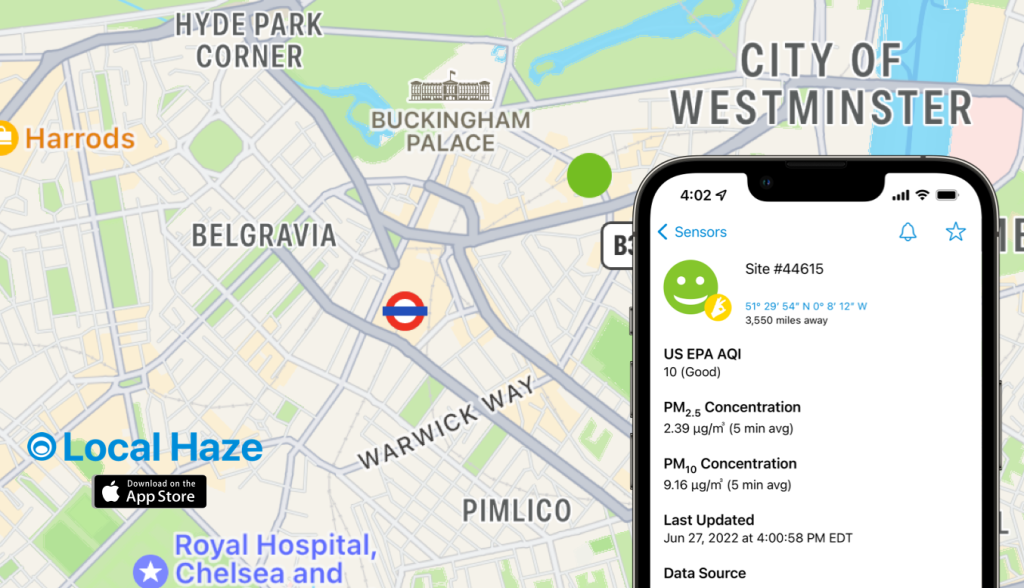 Around the World in 80 Sensors guuided by Local Haze, starting at London's Victoria Station