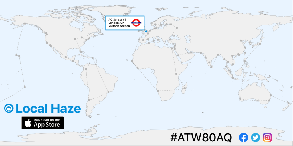 Locations for Around the World Through 80 AQI sensors (guided by Local Haze) 
