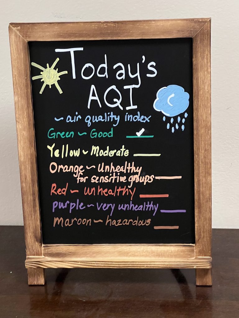 Michael and Judith requested portable signs which post the AQI of the day in their building reception and parking areas.